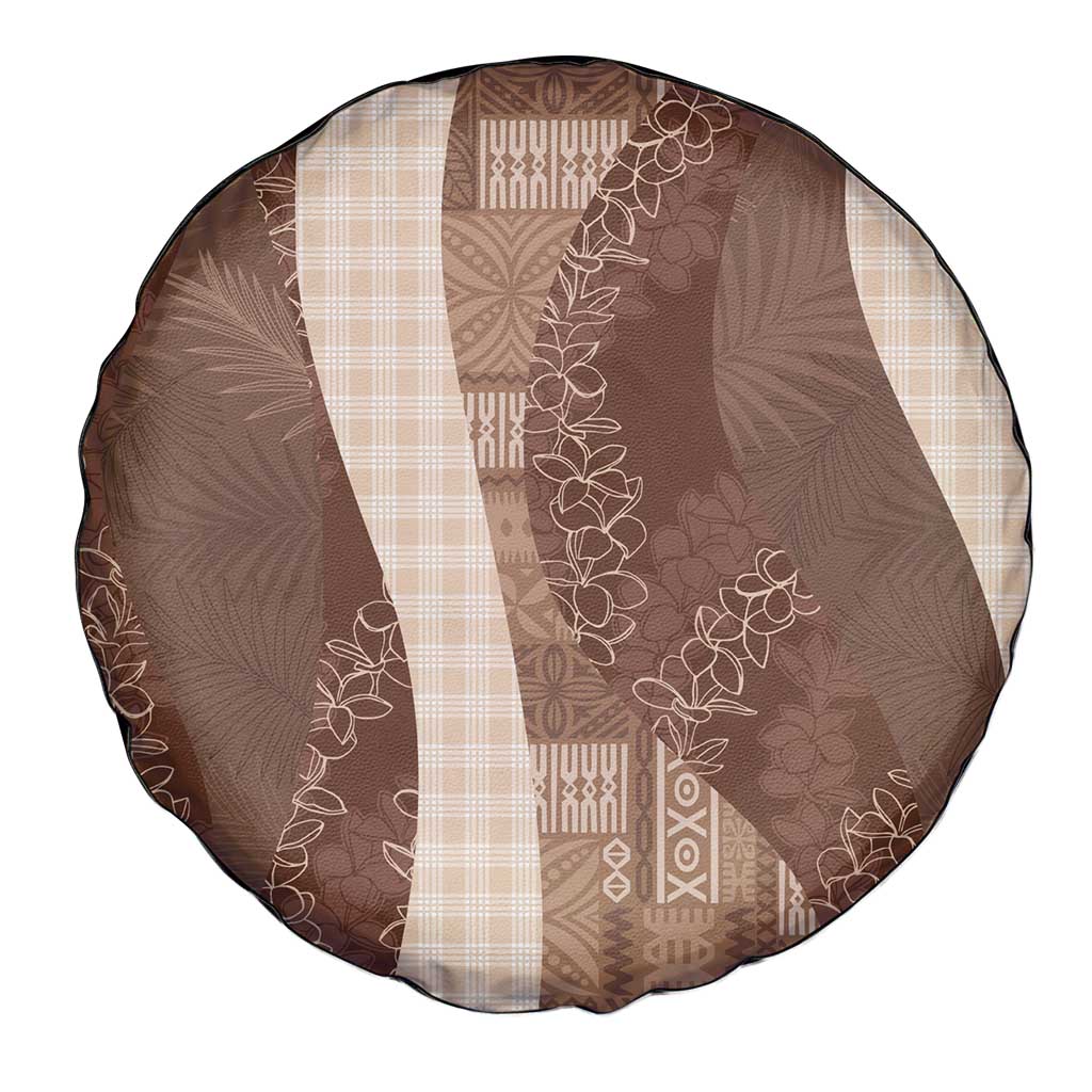 Polynesian Tribal Pattern Patchwork Picturesque Spare Tire Cover Mocha