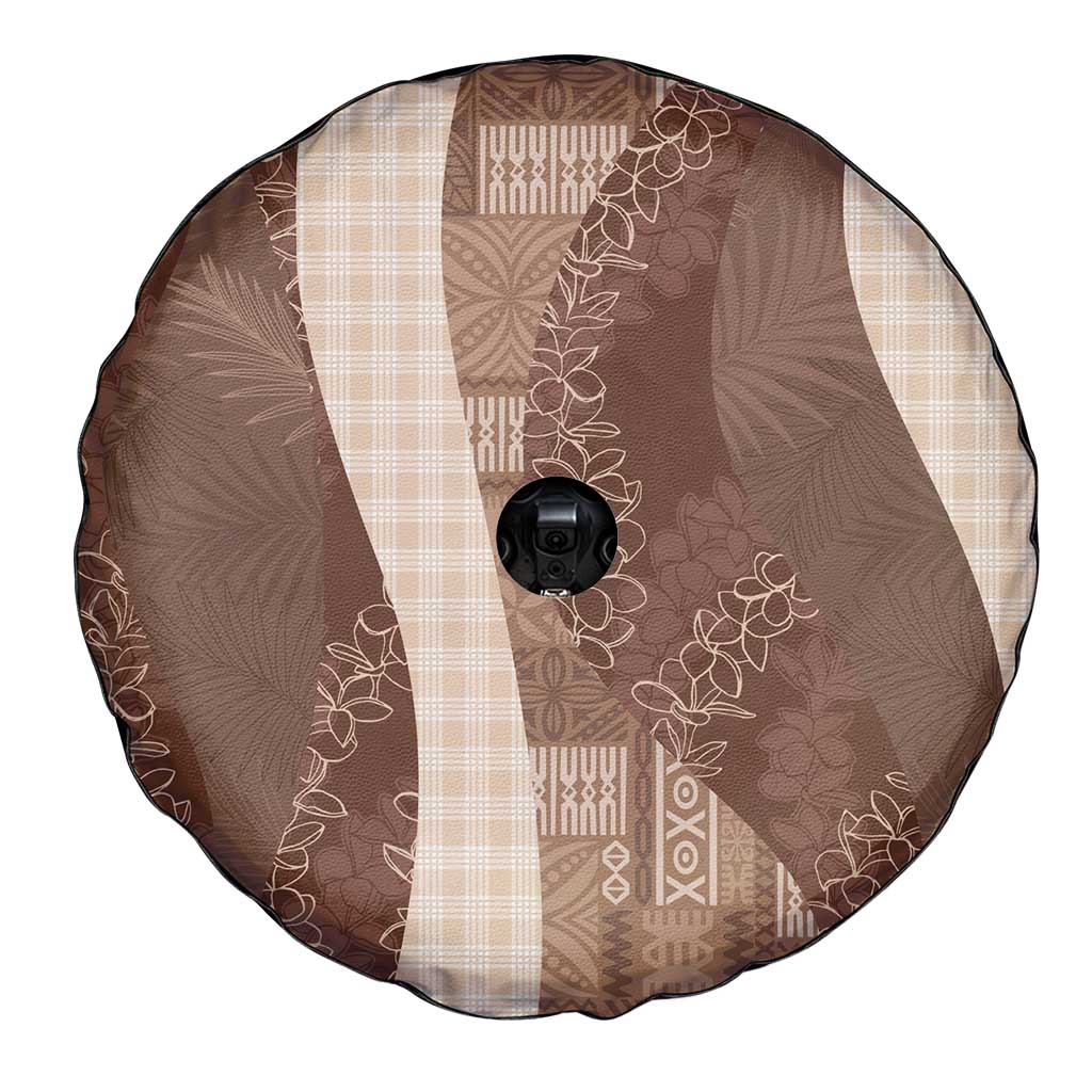 Polynesian Tribal Pattern Patchwork Picturesque Spare Tire Cover Mocha