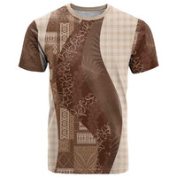 Polynesian Tribal Pattern Patchwork Picturesque T Shirt Mocha