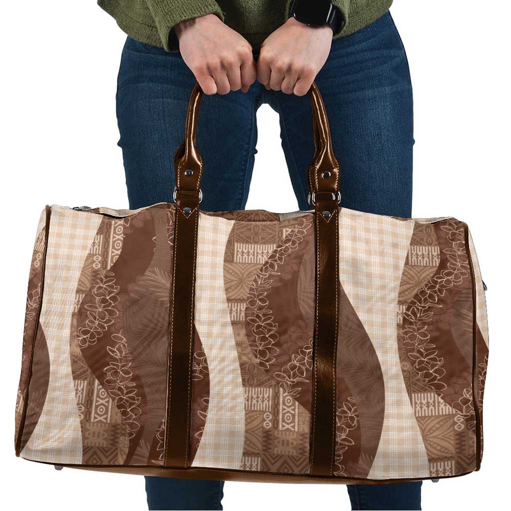 Polynesian Tribal Pattern Patchwork Picturesque Travel Bag Mocha LT7 Mocha - Polynesian Pride