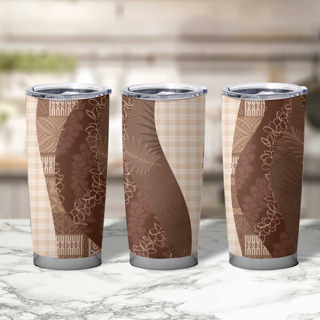 Polynesian Tribal Pattern Patchwork Picturesque Tumbler Cup Mocha