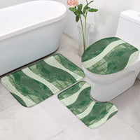 Polynesian Tribal Pattern Patchwork Picturesque Bathroom Set Sage Green