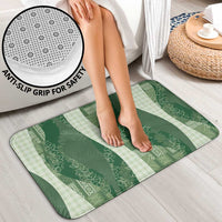 Polynesian Tribal Pattern Patchwork Picturesque Bathroom Set Sage Green