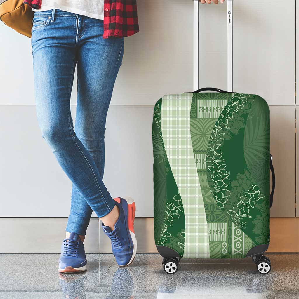 Polynesian Tribal Pattern Patchwork Picturesque Luggage Cover Sage Green