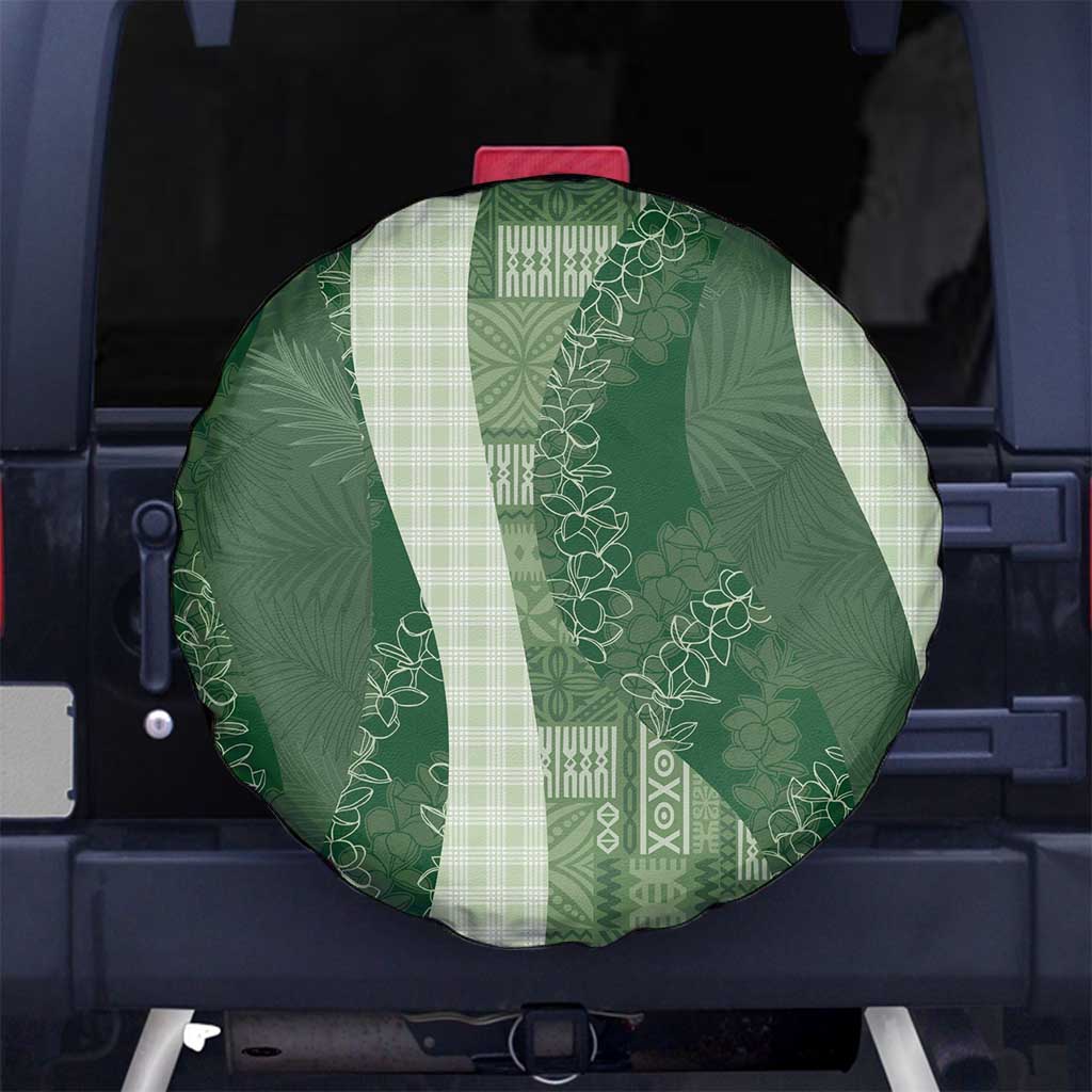 Polynesian Tribal Pattern Patchwork Picturesque Spare Tire Cover Sage Green LT7 No hole Sage Green - Polynesian Pride