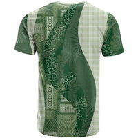 Polynesian Tribal Pattern Patchwork Picturesque T Shirt Sage Green