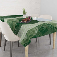 Polynesian Tribal Pattern Patchwork Picturesque Tablecloth Sage Green