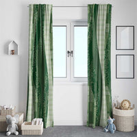 Polynesian Tribal Pattern Patchwork Picturesque Window Curtain Sage Green