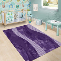 Polynesian Tribal Pattern Patchwork Picturesque Area Rug Deep Violet