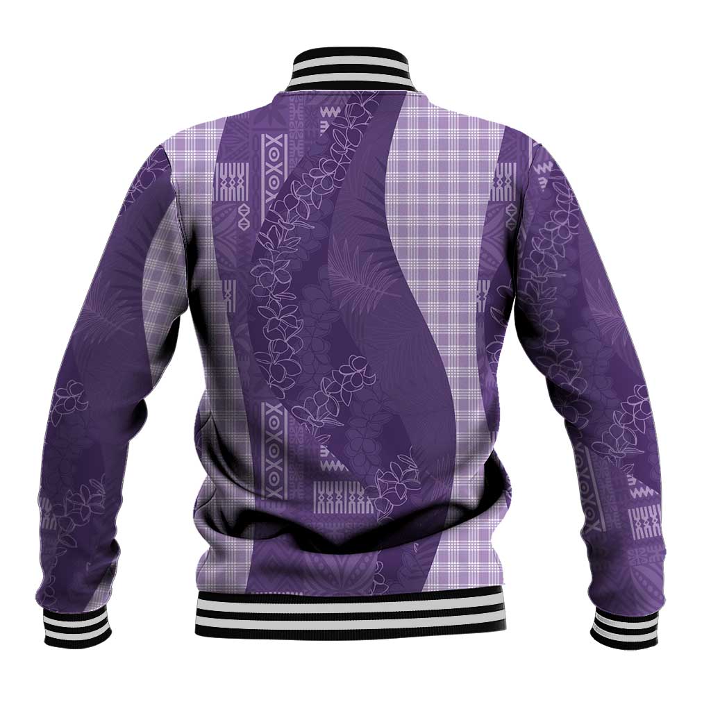 Polynesian Tribal Pattern Patchwork Picturesque Baseball Jacket Deep Violet
