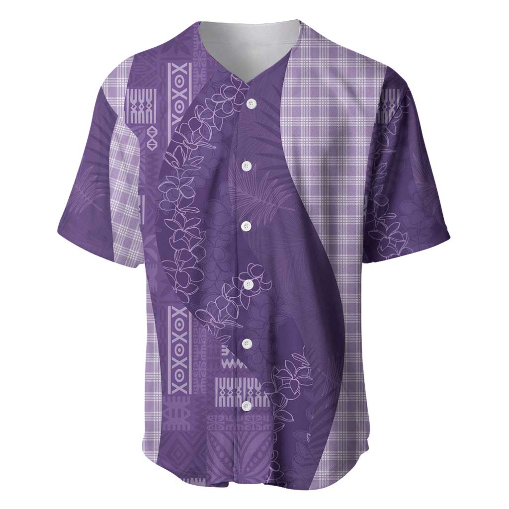 Polynesian Tribal Pattern Patchwork Picturesque Baseball Jersey Deep Violet