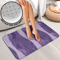 Polynesian Tribal Pattern Patchwork Picturesque Bathroom Set Deep Violet