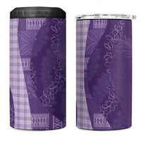 Polynesian Tribal Pattern Patchwork Picturesque 4 in 1 Can Cooler Tumbler Deep Violet