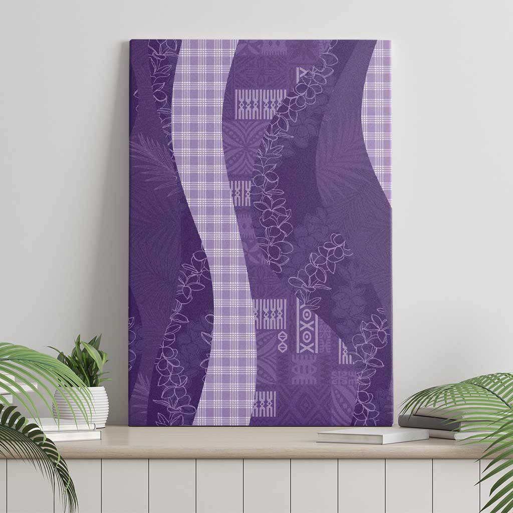 Polynesian Tribal Pattern Patchwork Picturesque Canvas Wall Art Deep Violet
