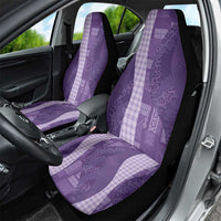 Polynesian Tribal Pattern Patchwork Picturesque Car Seat Cover Deep Violet