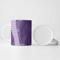 Polynesian Tribal Pattern Patchwork Picturesque Ceramic Mug Deep Violet
