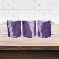 Polynesian Tribal Pattern Patchwork Picturesque Ceramic Mug Deep Violet