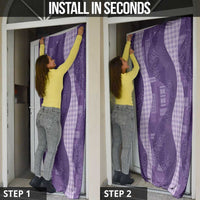 Polynesian Tribal Pattern Patchwork Picturesque Door Cover Deep Violet