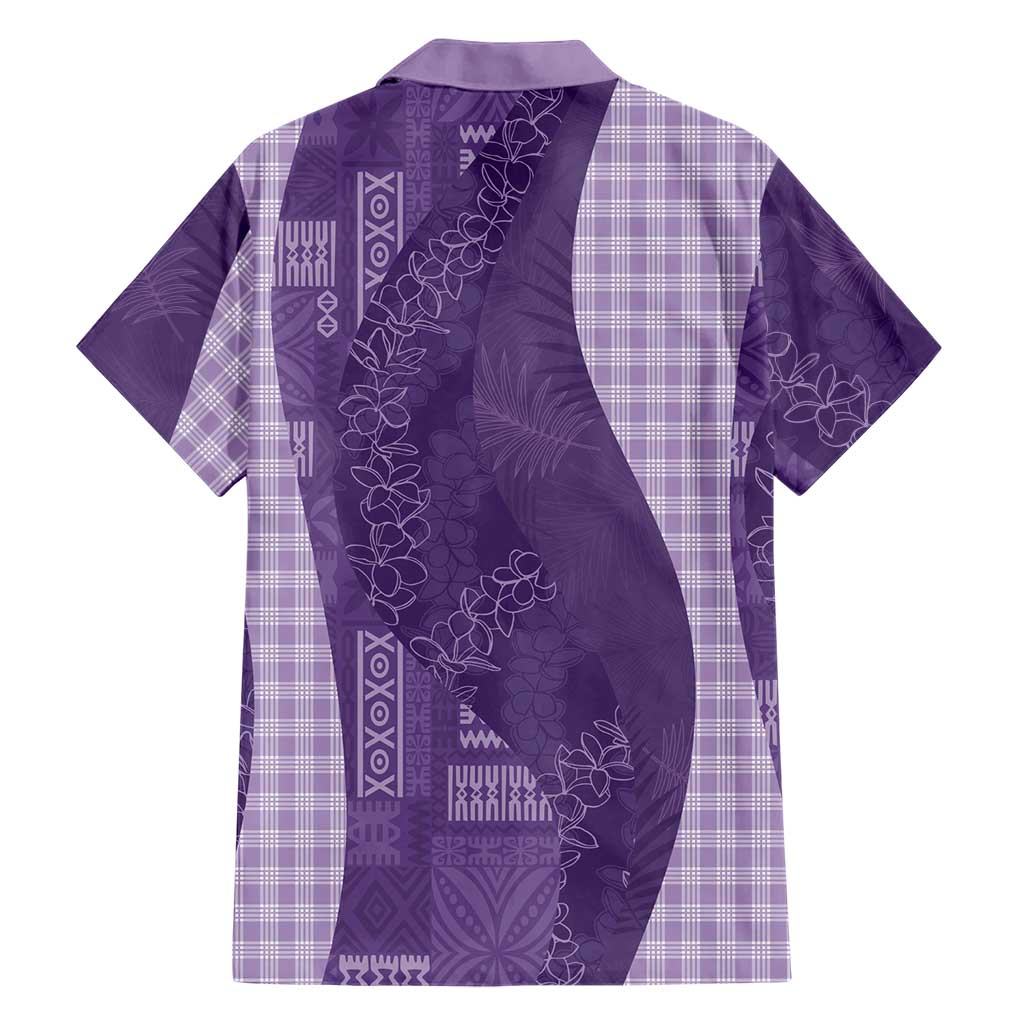 Polynesian Tribal Pattern Patchwork Picturesque Family Matching Summer Maxi Dress and Hawaiian Shirt Deep Violet
