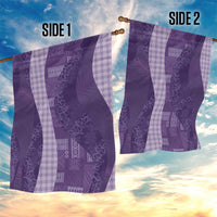 Polynesian Tribal Pattern Patchwork Picturesque Garden Flag Deep Violet