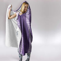 Polynesian Tribal Pattern Patchwork Picturesque Hooded Blanket Deep Violet