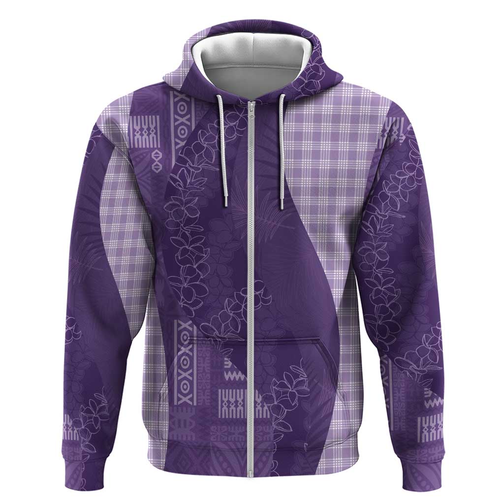 Polynesian Tribal Pattern Patchwork Picturesque Hoodie Deep Violet