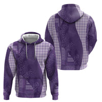 Polynesian Tribal Pattern Patchwork Picturesque Hoodie Deep Violet