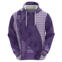 Polynesian Tribal Pattern Patchwork Picturesque Hoodie Deep Violet
