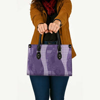 Polynesian Tribal Pattern Patchwork Picturesque Leather Bag Deep Violet