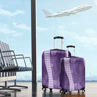 Polynesian Tribal Pattern Patchwork Picturesque Luggage Cover Deep Violet