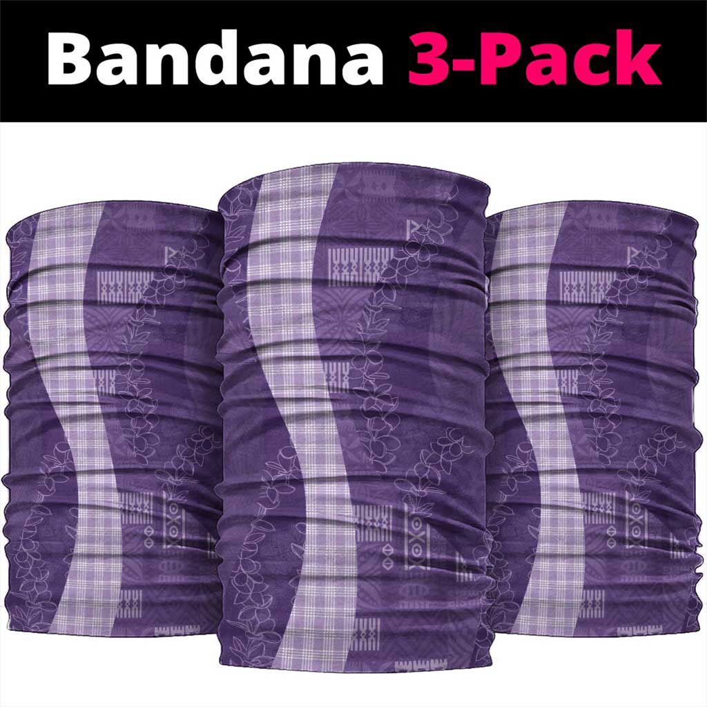 Polynesian Tribal Pattern Patchwork Picturesque Neck Gaiter Deep Violet