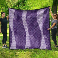 Polynesian Tribal Pattern Patchwork Picturesque Quilt Deep Violet
