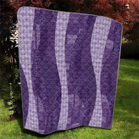 Polynesian Tribal Pattern Patchwork Picturesque Quilt Deep Violet