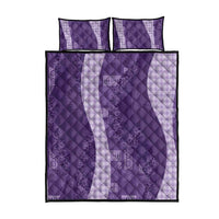 Polynesian Tribal Pattern Patchwork Picturesque Quilt Bed Set Deep Violet