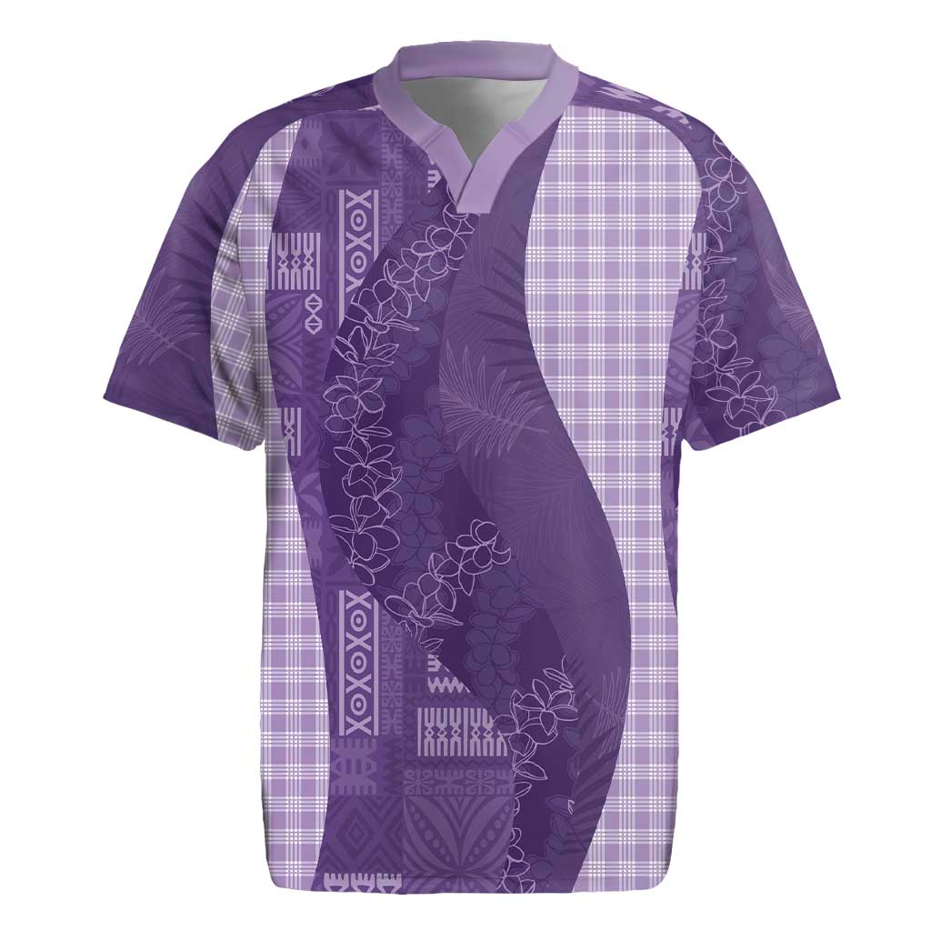 Polynesian Tribal Pattern Patchwork Picturesque Rugby Jersey Deep Violet LT7 Violet - Polynesian Pride