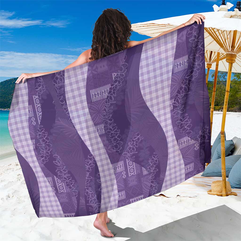 Polynesian Tribal Pattern Patchwork Picturesque Sarong Deep Violet