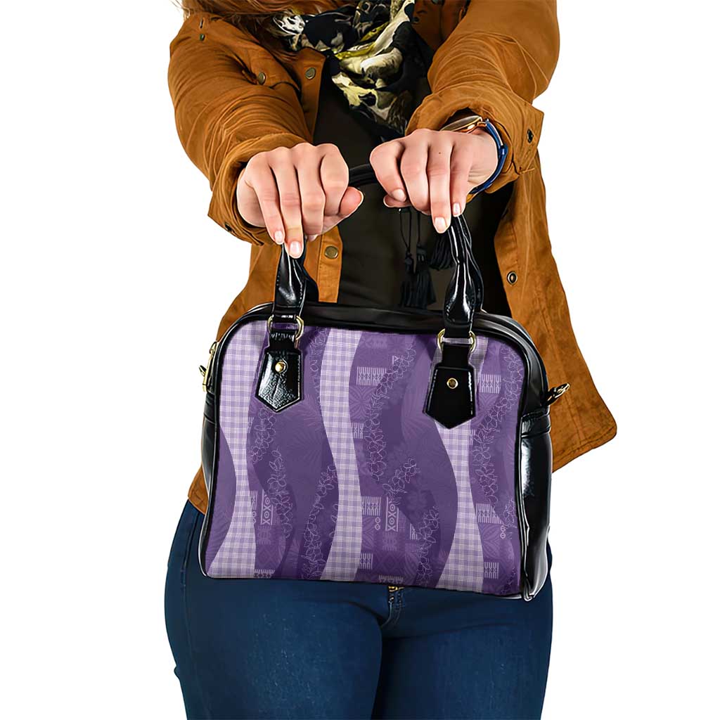 Polynesian Tribal Pattern Patchwork Picturesque Shoulder Handbag Deep Violet