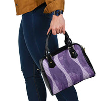 Polynesian Tribal Pattern Patchwork Picturesque Shoulder Handbag Deep Violet