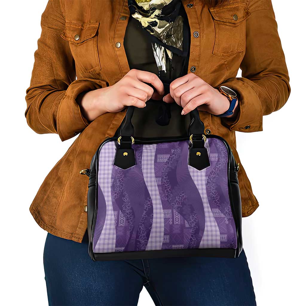 Polynesian Tribal Pattern Patchwork Picturesque Shoulder Handbag Deep Violet