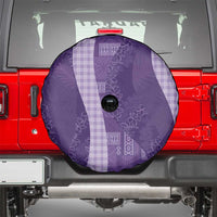 Polynesian Tribal Pattern Patchwork Picturesque Spare Tire Cover Deep Violet