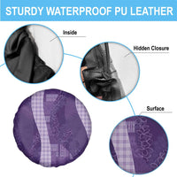 Polynesian Tribal Pattern Patchwork Picturesque Spare Tire Cover Deep Violet