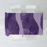 Polynesian Tribal Pattern Patchwork Picturesque Tablecloth Deep Violet