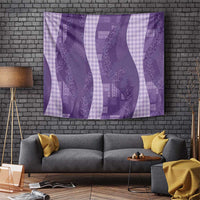 Polynesian Tribal Pattern Patchwork Picturesque Tapestry Deep Violet