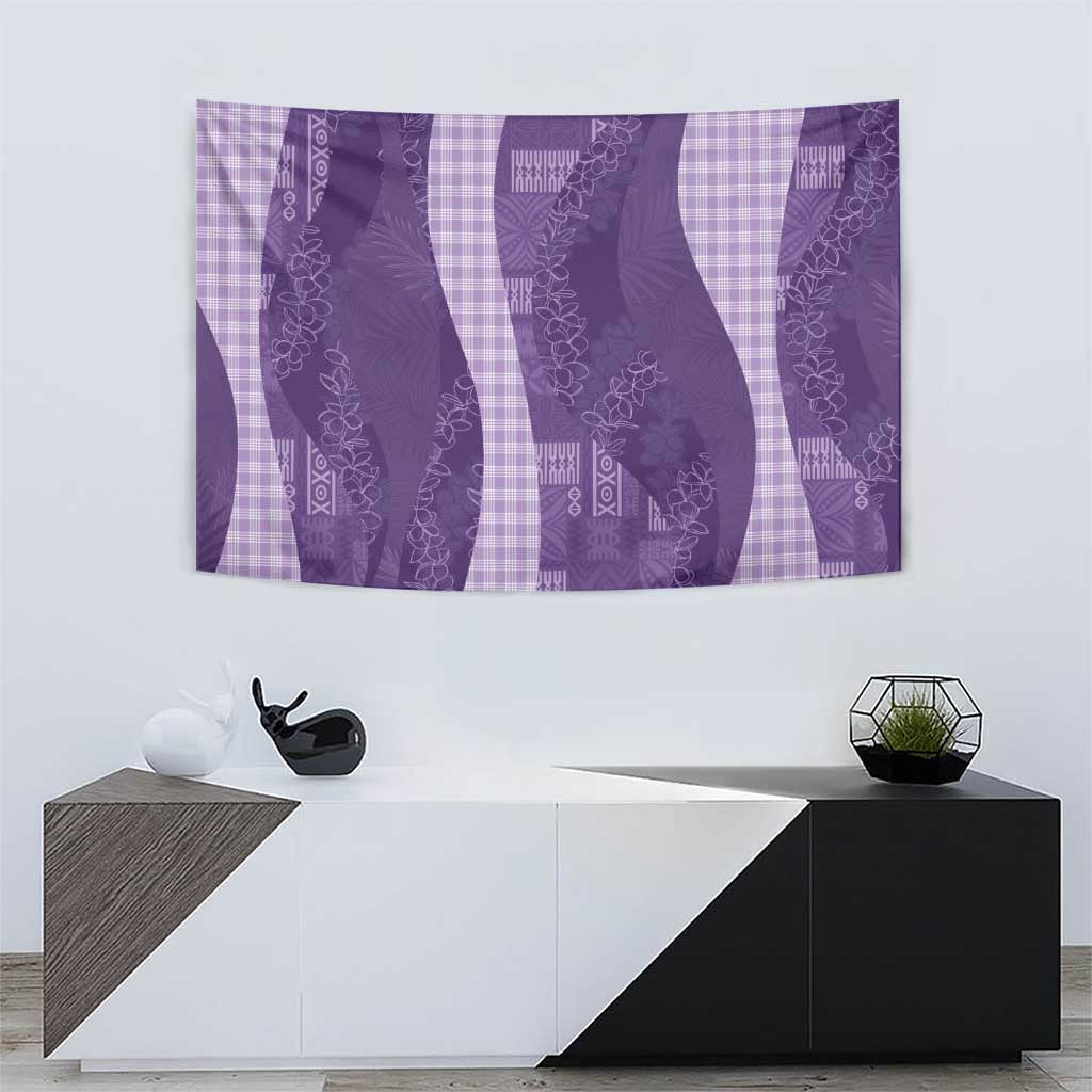Polynesian Tribal Pattern Patchwork Picturesque Tapestry Deep Violet