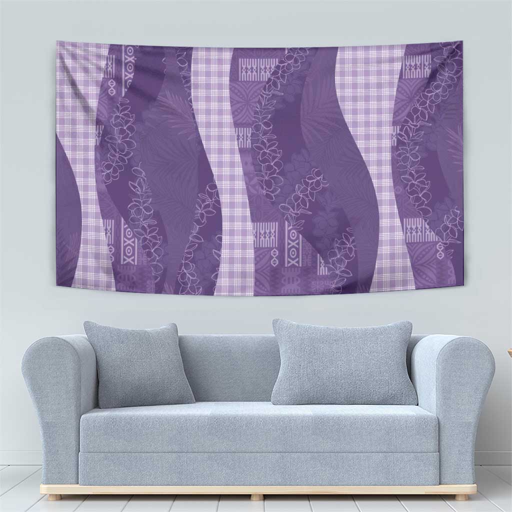 Polynesian Tribal Pattern Patchwork Picturesque Tapestry Deep Violet