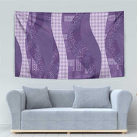 Polynesian Tribal Pattern Patchwork Picturesque Tapestry Deep Violet