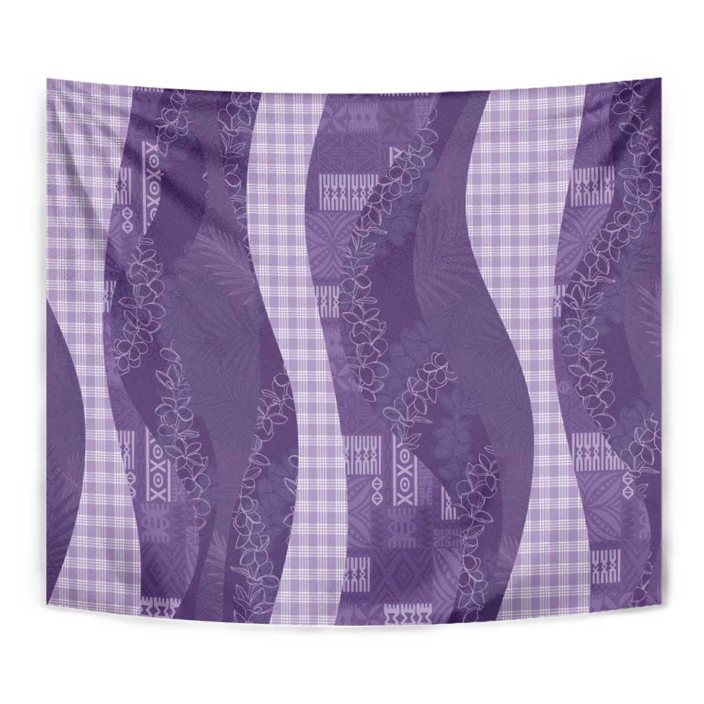 Polynesian Tribal Pattern Patchwork Picturesque Tapestry Deep Violet