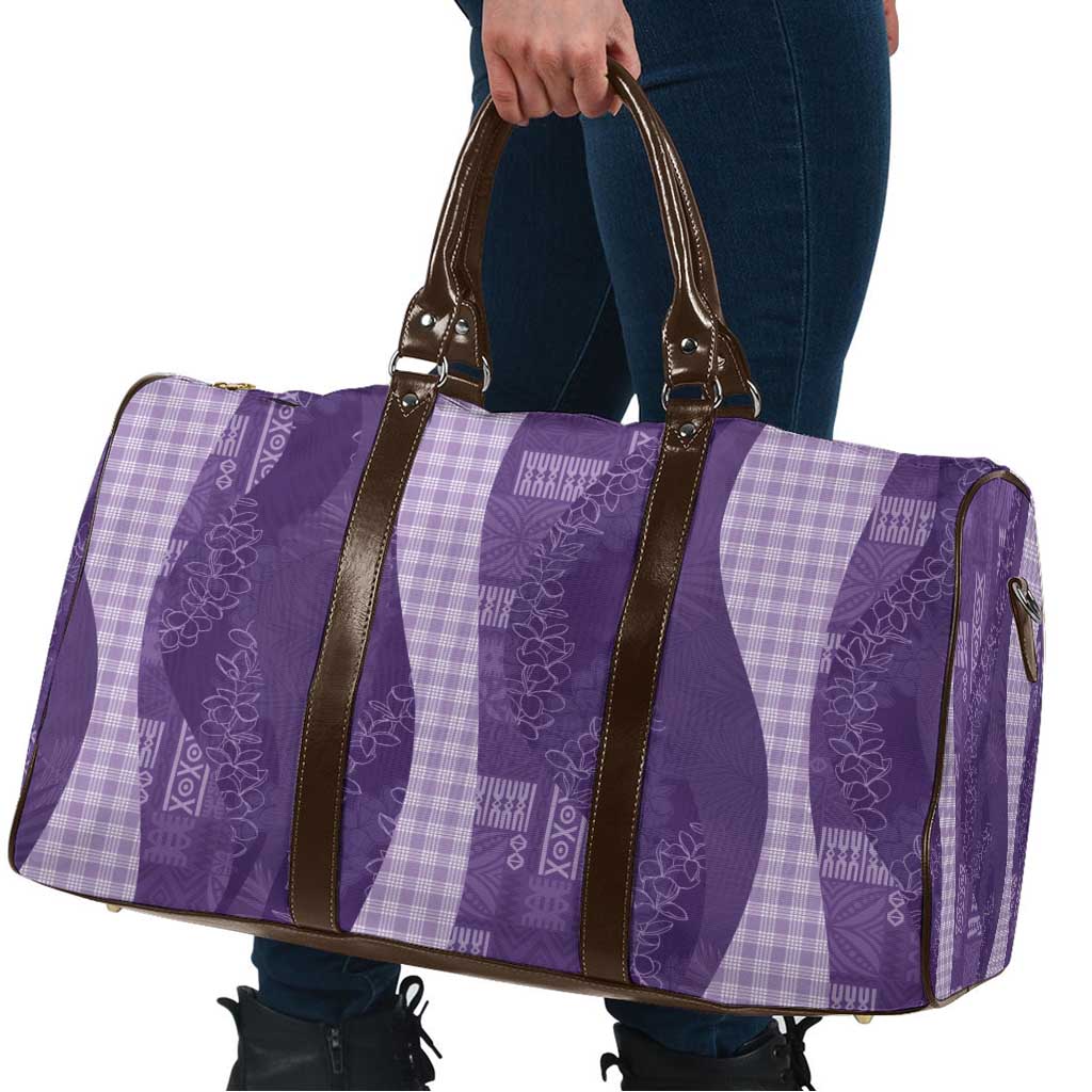 Polynesian Tribal Pattern Patchwork Picturesque Travel Bag Deep Violet