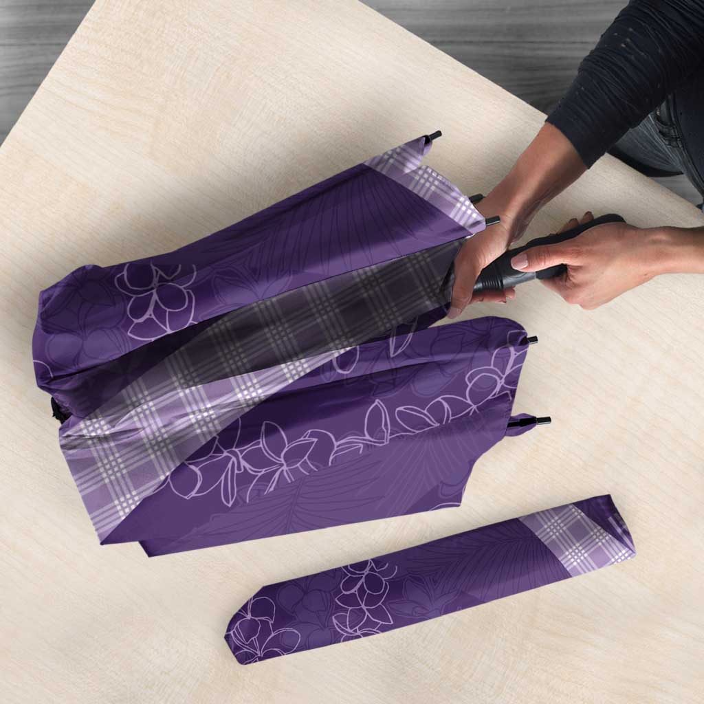 Polynesian Tribal Pattern Patchwork Picturesque Umbrella Deep Violet