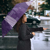 Polynesian Tribal Pattern Patchwork Picturesque Umbrella Deep Violet